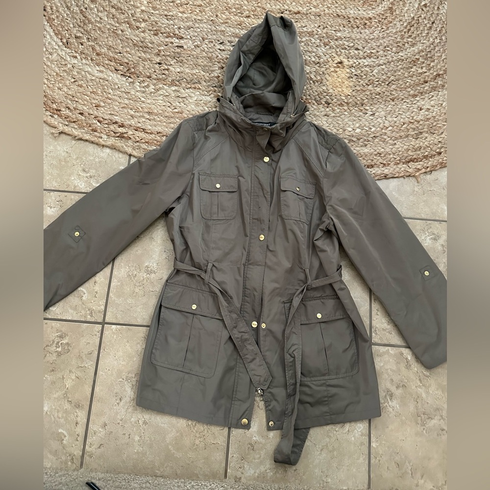 GREEN UTILITY TRENCH JACKET